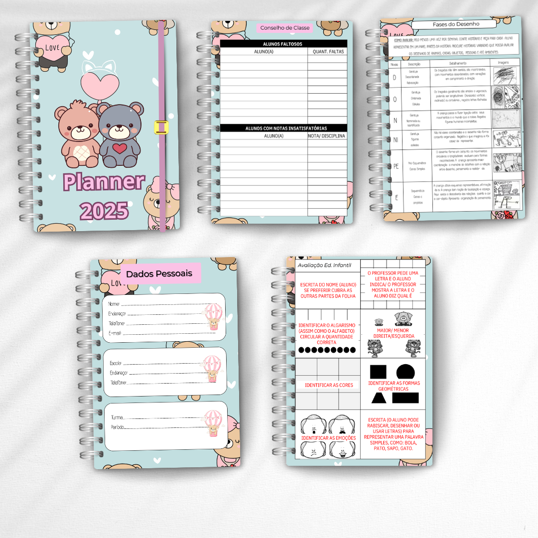 😍PLANNER 2025 PROFESSORA PDF PARA IMPRIMIR  TEMA URSINHO