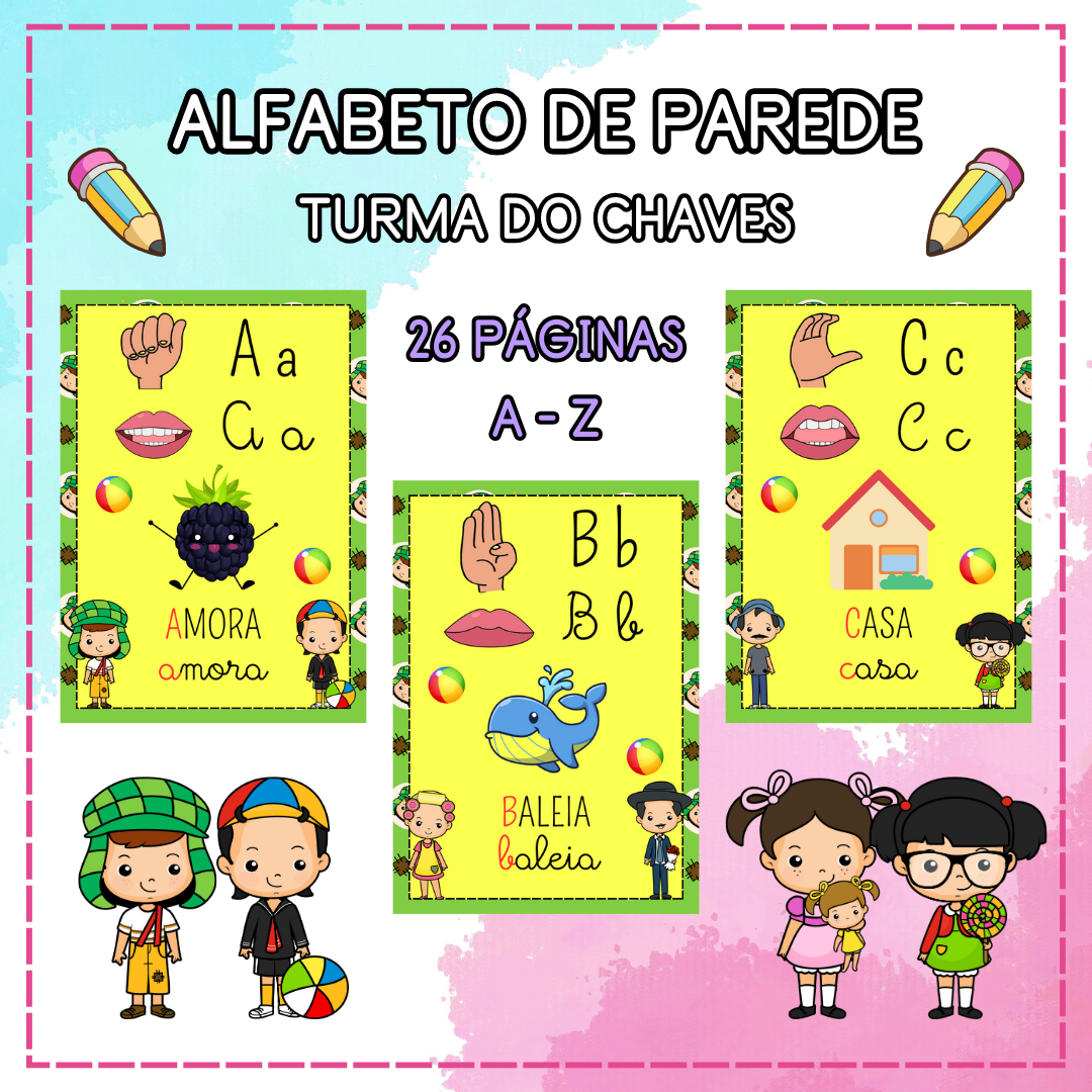 ARQUIVO ALFABETO DE PAREDE COMPLETO PARA IMPRIMIR