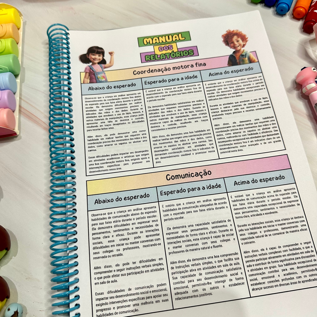 ✨ARQUIVO Manual dos Relatórios MATERNAL E PRÉ ESCOLA