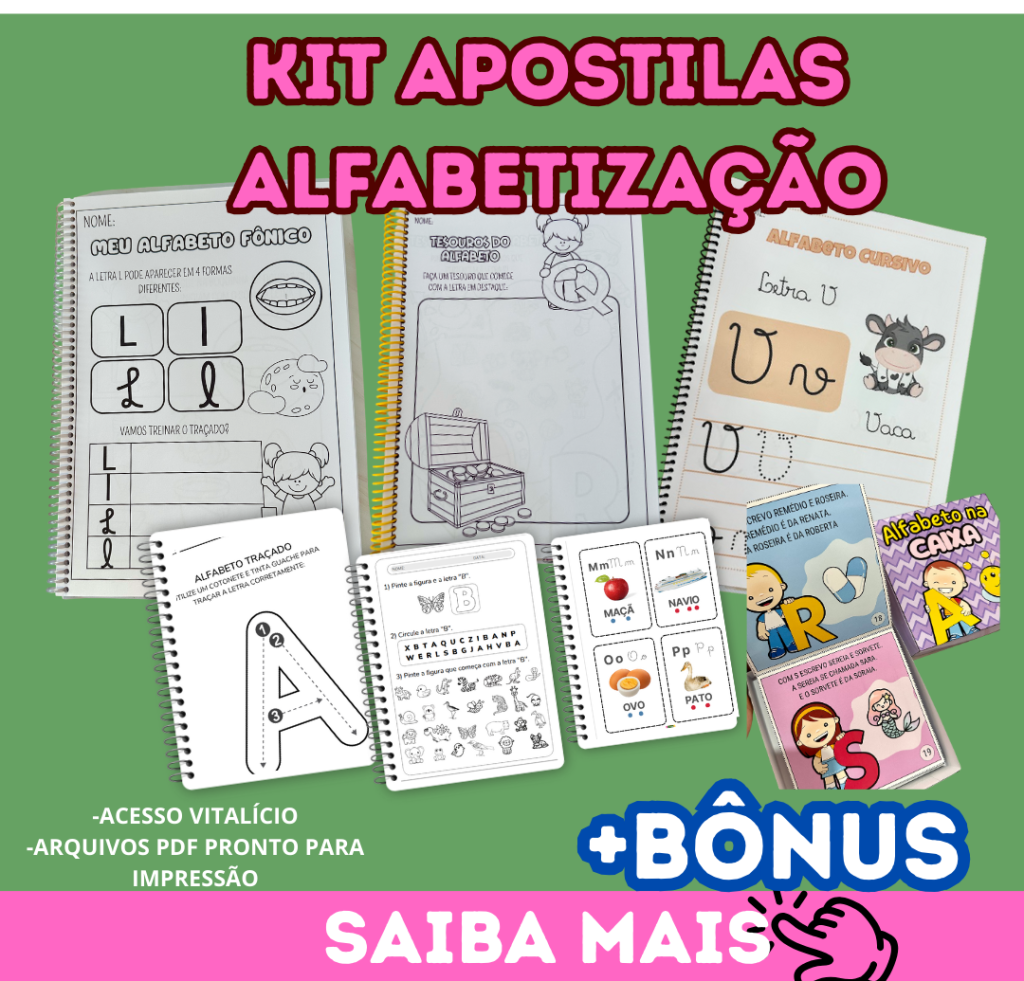 ⭐APOSTILAS ALFABETIZAÇÃO PRONTO PARA IMPRESSÃO + DE 250 PÁGINAS ...