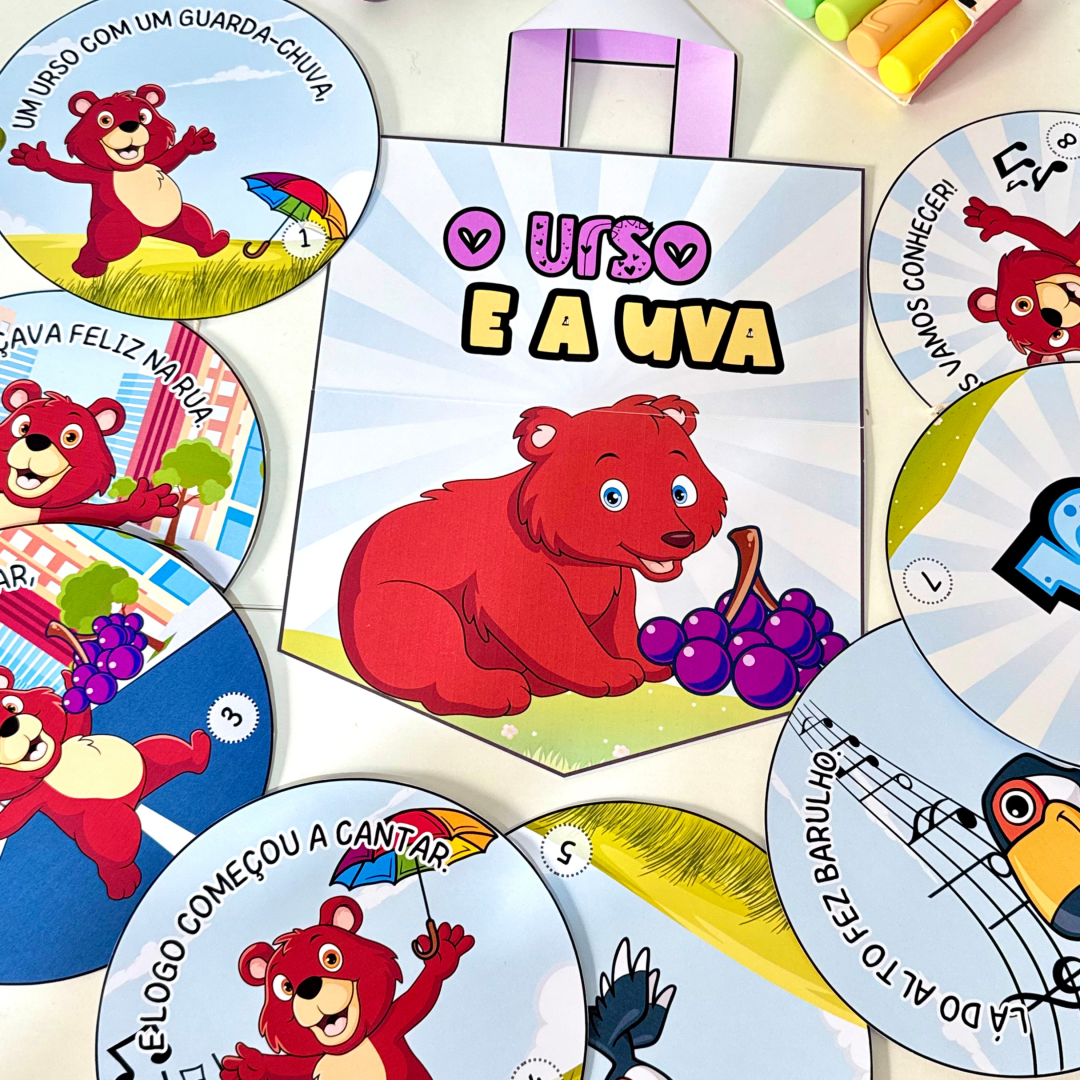 🩷ARQUIVO PARA TRABALHAR  VOGAL U -Sacola para contação de História para trabalhar a Vogal U-PRONTO P/IMPRESSÃO