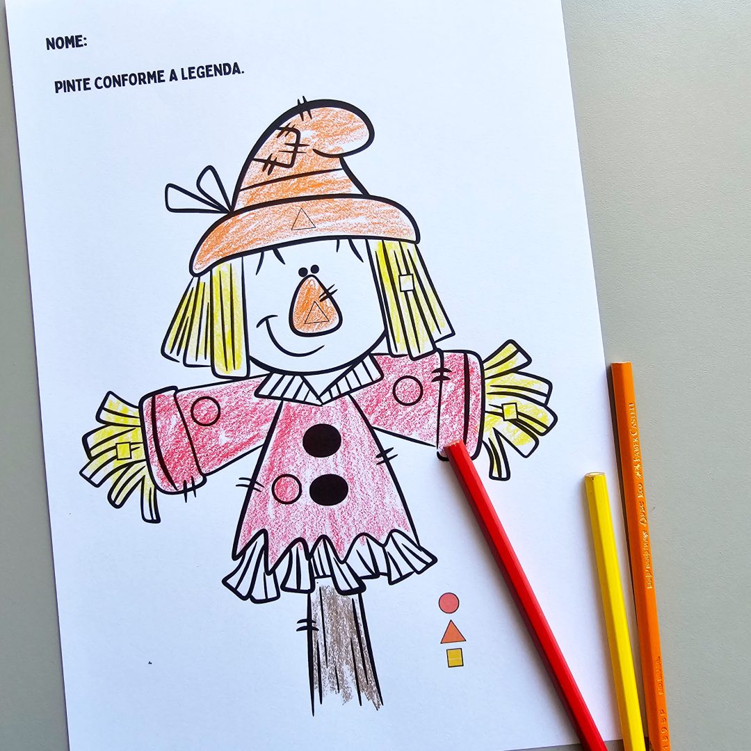 🖍️ATIVIDADE PINTE CONFORME A LEGENDA PRONTO PARA IMPRESSÃO 1 PÁGINA