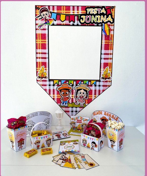 🔥KIT FESTA JUNINO MOLDURA E LEMBRANCINHAS PRONTO PARA IMPRESSÃO
